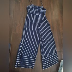 Jumpsuit size large in navy and white stripes by Forever21 very lightweight
